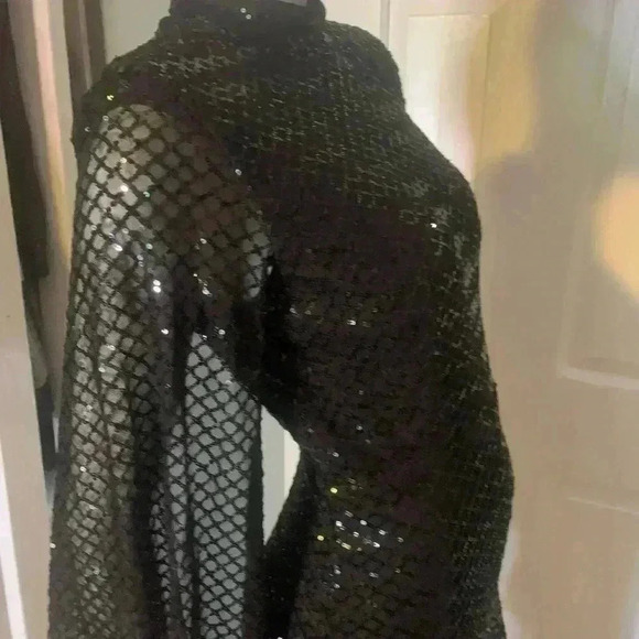 Miss ORD Plus Mermaid Black Sequin Evening Dress Size Large - Picture 10 of 12